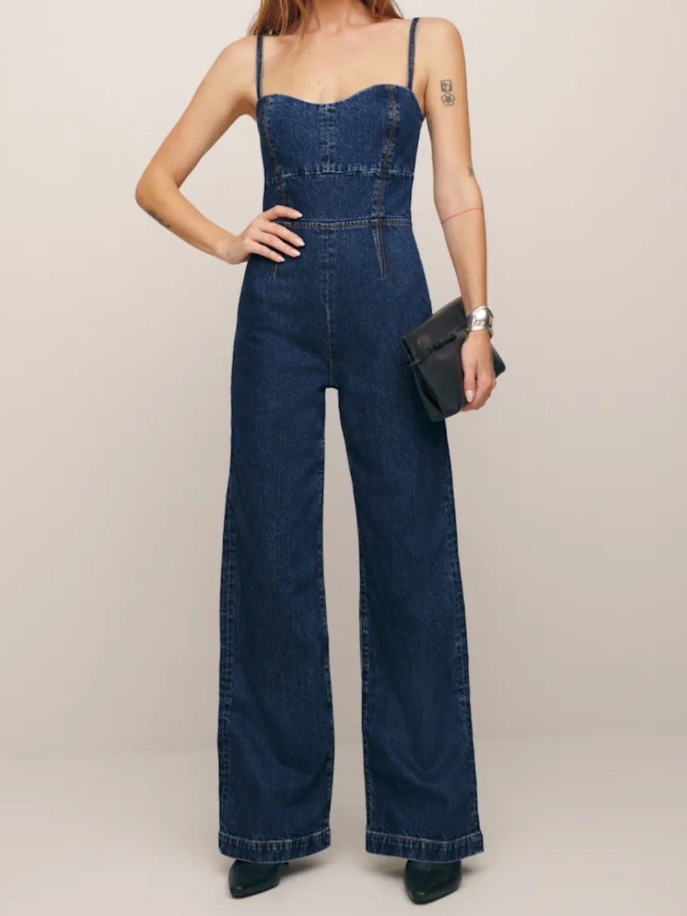 Reformation Daphne Wide-Leg Denim Jumpsuit - Picture 1 of 11